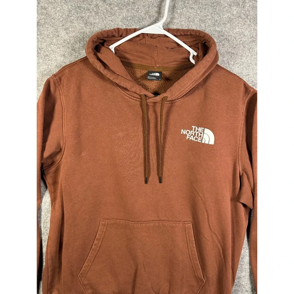 The North Face Mens Large Clay Brown Fleece Pullover Hoodie Logo Sweatshirt‎